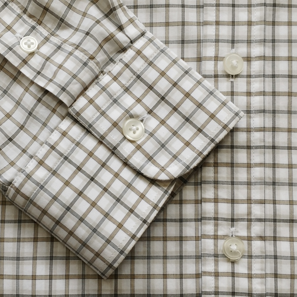 HICKEY FREEMAN White Check Sport Shirt Medium M - Picture 5 of 7